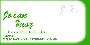 jolan husz business card